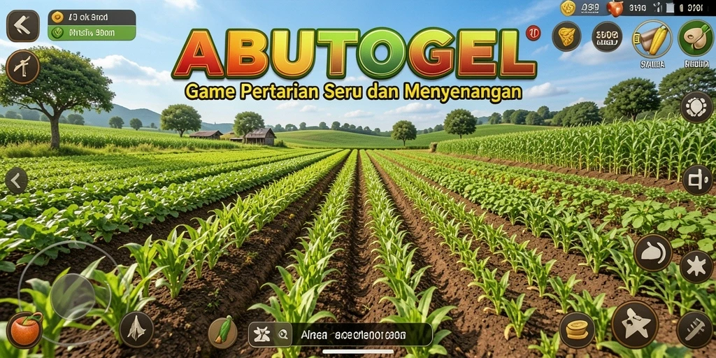 Tampilan gameplay ABUTOGEL yang menarik saat bertani.