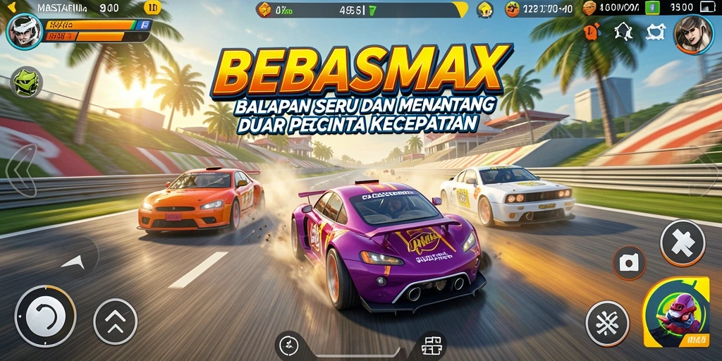 Gameplay seru dan menantang dalam balapan BEBASMAX.