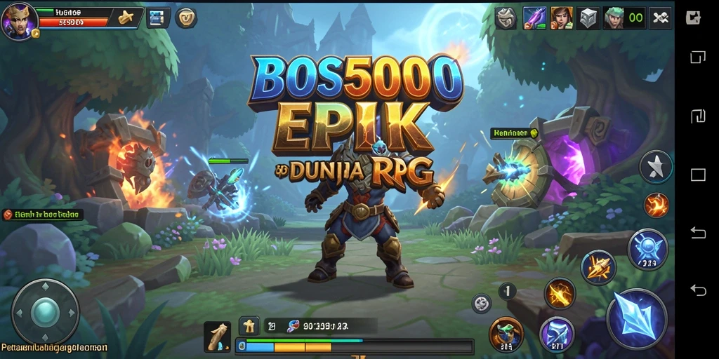 Screenshot gameplay BOS5000 yang penuh aksi dan petualangan RPG.