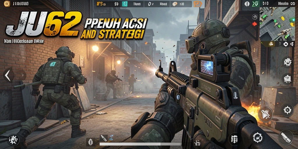 Gameplay menegangkan dan strategi dalam permainan FPS JJ62.