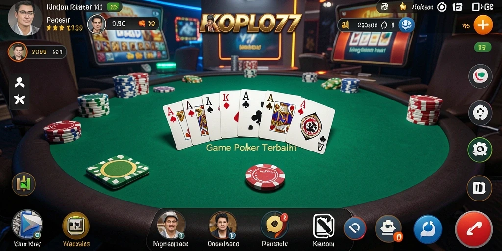 Screenshot utama KOPLO77 menampilkan gameplay poker yang seru.