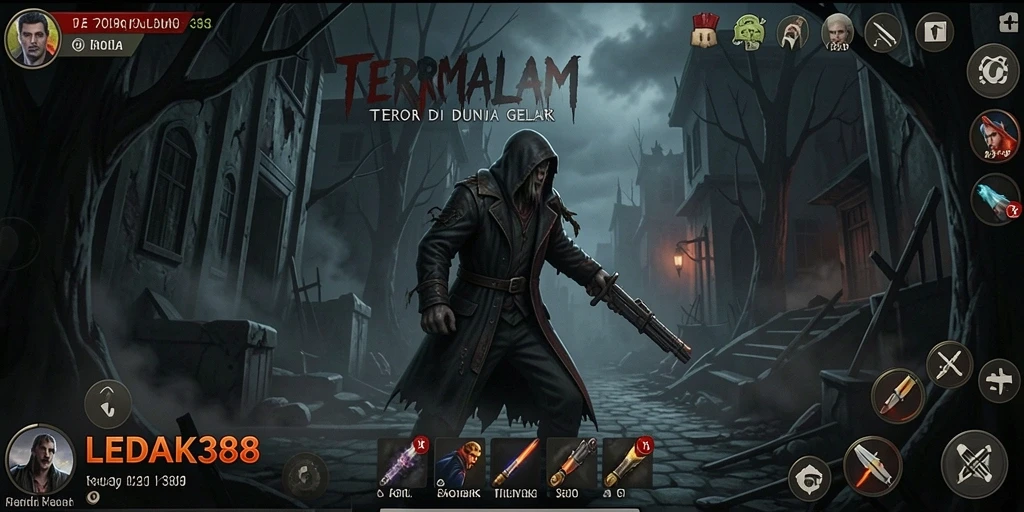 Gameplay LEDAK388 menampilkan suasana mencekam dan teror yang mendalam.