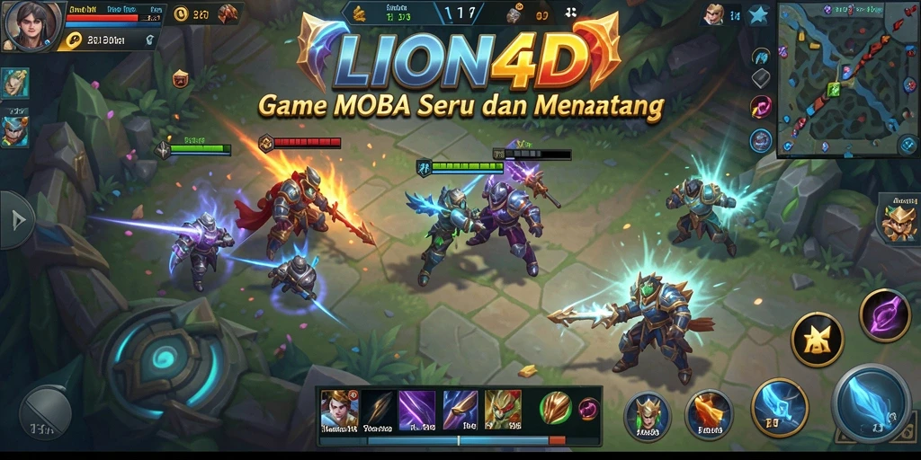 Tangkapan layar gameplay <strong>LION4D</strong> menunjukkan pertarungan yang mendebarkan di arena.