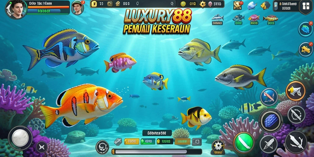Tangkapan layar dari gameplay seru LUXURY88 yang memperlihatkan tembak ikan.