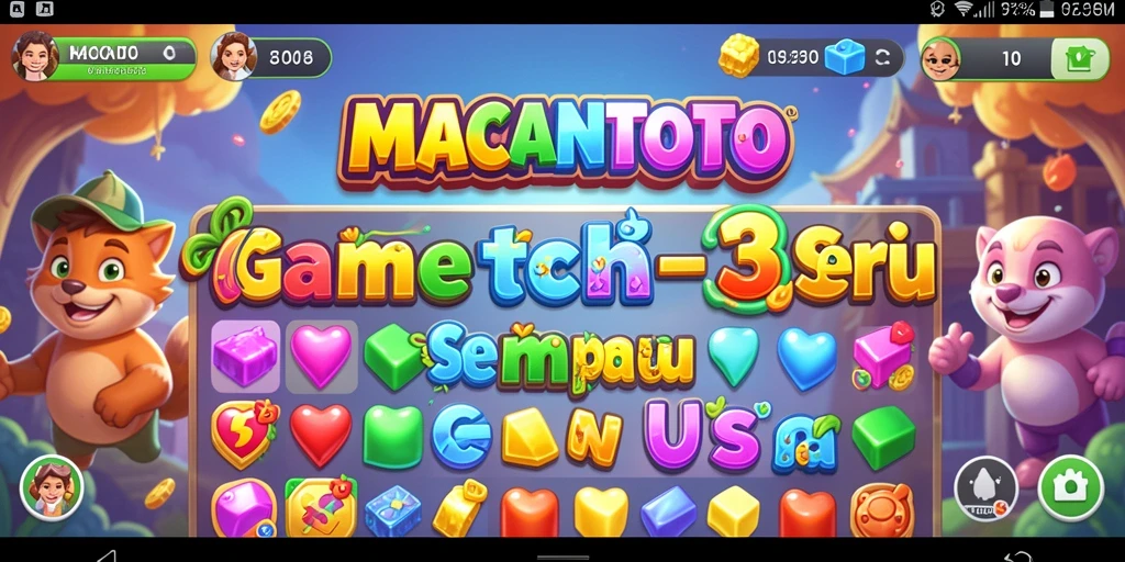 Tampilan gameplay seru MACANTOTO dalam aksi Match-3.