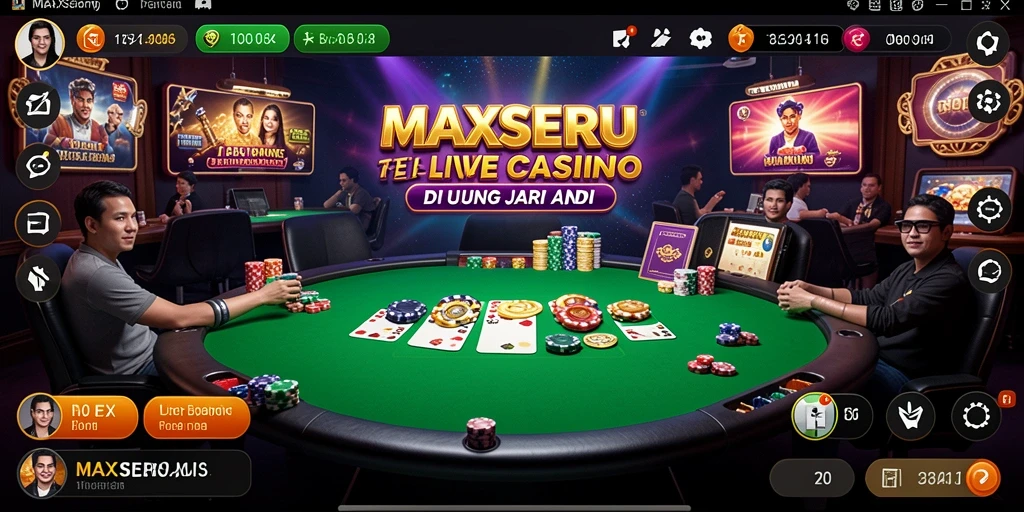 Screenshot gameplay Live Casino MAXSERU yang mendebarkan dan interaktif.