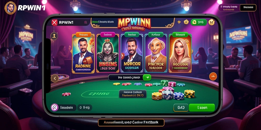 Screenshot gameplay Live Casino yang menarik pada RPWIN1 dengan dealer dan pemain interaktif.
