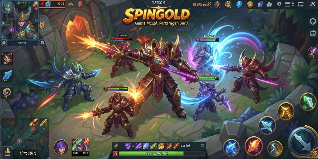 Gameplay seru dan strategi tim yang mendebarkan dalam SPINGOLD.
