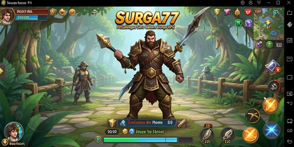 Tangkapan layar gameplay <strong>SURGA77</strong> menampilkan pertarungan epik dan petualangan luar biasa.